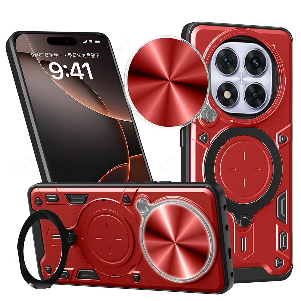 Slide Lens Armor Funda for Redmi Note 14 Pro 5G China Case for Xiaomi Redmi Note 14 Pro 5G Case Magnetic Ring Stand Cover