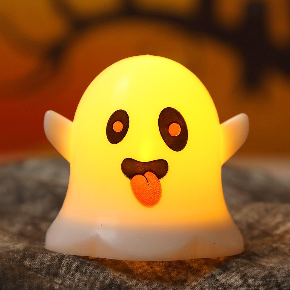 Plastic Halloween Ghost Lamp Portable Mini Ghost Light Ghost Pendant LED Candle Light  Yard Decor