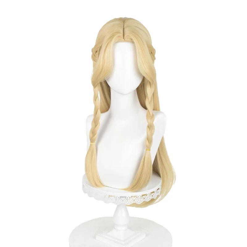 Marcille Donato Cosplay Wig Anime Blonde Golden Long Pre Braided Heat Resistant Synthetic Hair Party Wigs + Wig Cap