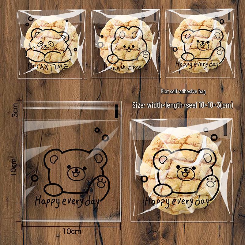 Cartoon Self-Sealing Clear Bread Bags for Whole Wheat and Sliced Toast
