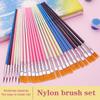 12 Pcs Painting Brushes Set Art Round Flat Hair Nylon Hair Paint Brush Pen For Oil Acrylic Watercolor School Art Supplies