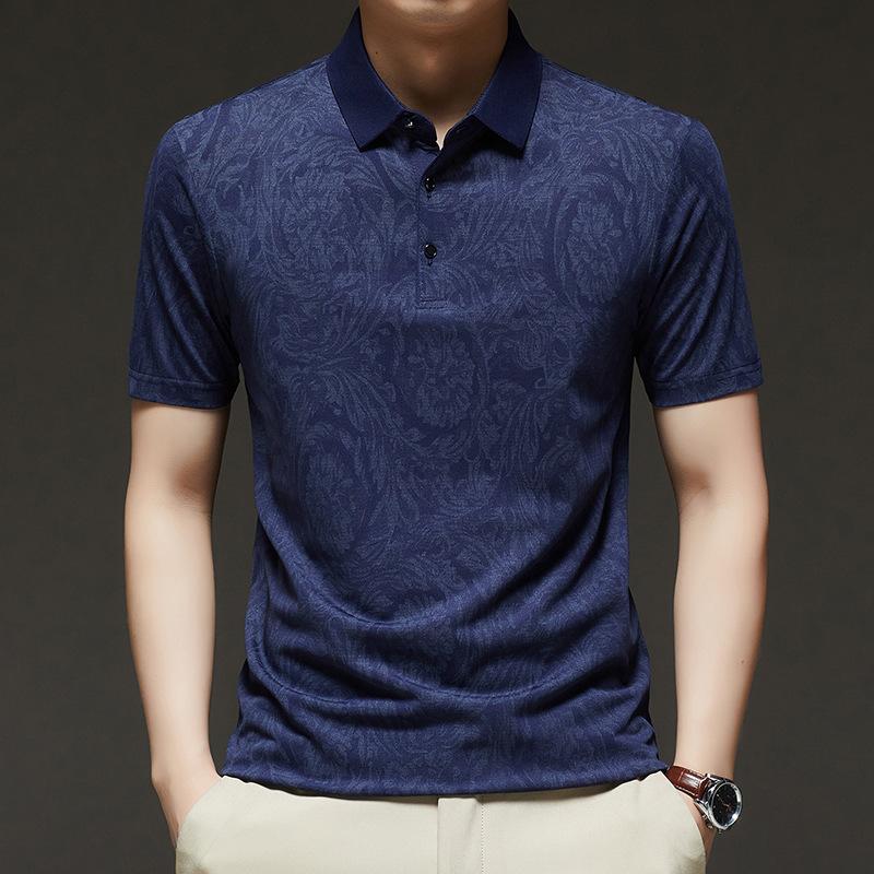 

Men Cotton Polo Shirt Short Sleeve Casual T-Shirt Multiple Fashion Top 4XL темно-синий