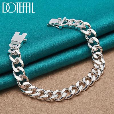 Bracciale a catena laterale da 10 mm Gioielli di moda in argento