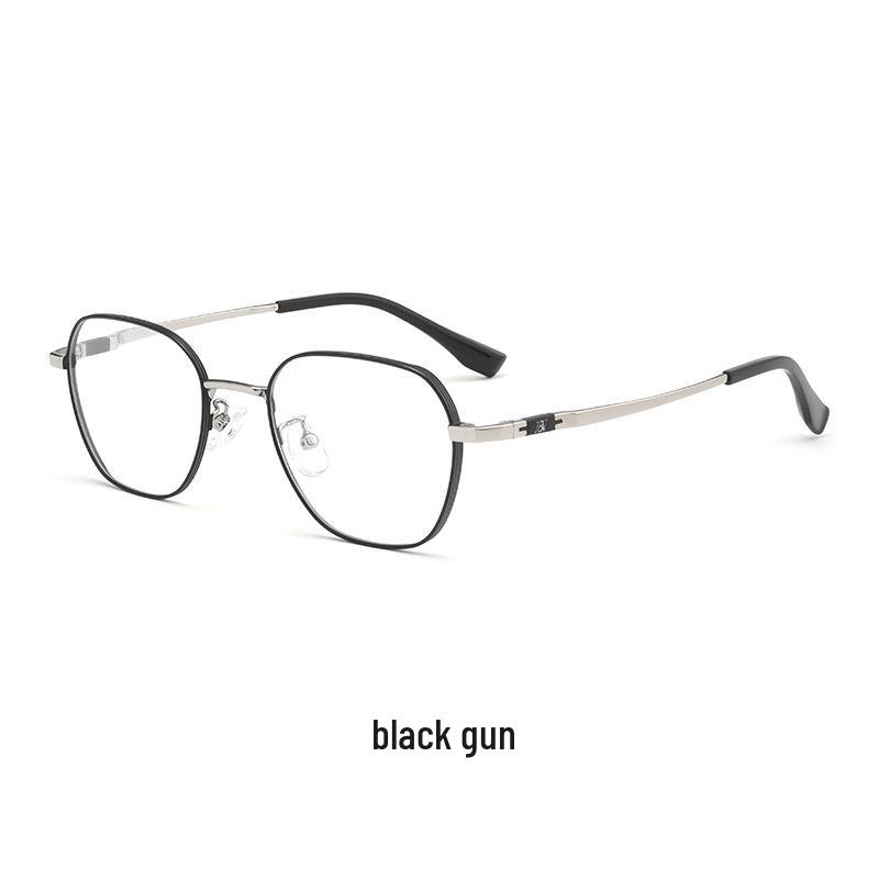Bestfen BW9905B Retro Polygonal Titanium Wide Rim High-Power Myopia Eyeglass Frame