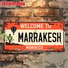 D FlatpcVintage Metal Sign Only for Decoration Decorative Sign (xcm) WELCOME To MARRAKESH Aluminum Sign Home Decor