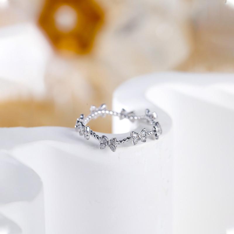 Stylish And Elegant Korean Inspired Adjustable Open Finger Ring With Shimmering Butterfly Design For Women