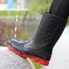 Men's Rain Shoes Medium Tube Men's Rain Boots Waterproof and Non-slip Outsole Men's Outdoor Travel Water Shoes Color Matching Rubber Shoes Rain Shoes