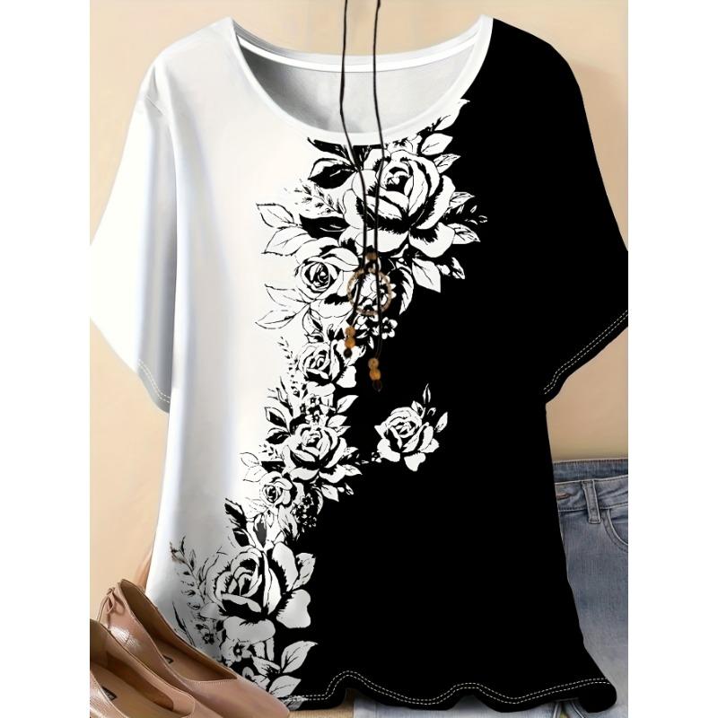 

Comfortable Casual Elegant Women Crew Neck Short Sleeve Top S