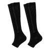 Women's Open-Toe Compression Zipper Socks - Elastic Calf Support 