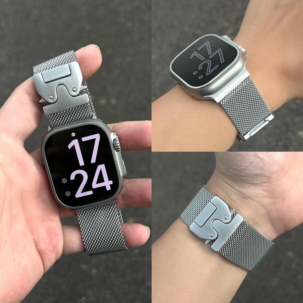 Milanese Bands For Apple Watch Straps 49mm 46mm 44mm 45mm 40mm 41 42mm Parachute Bracelet iWatch Series 11 10 9 8 7 SE Ultra 2 3