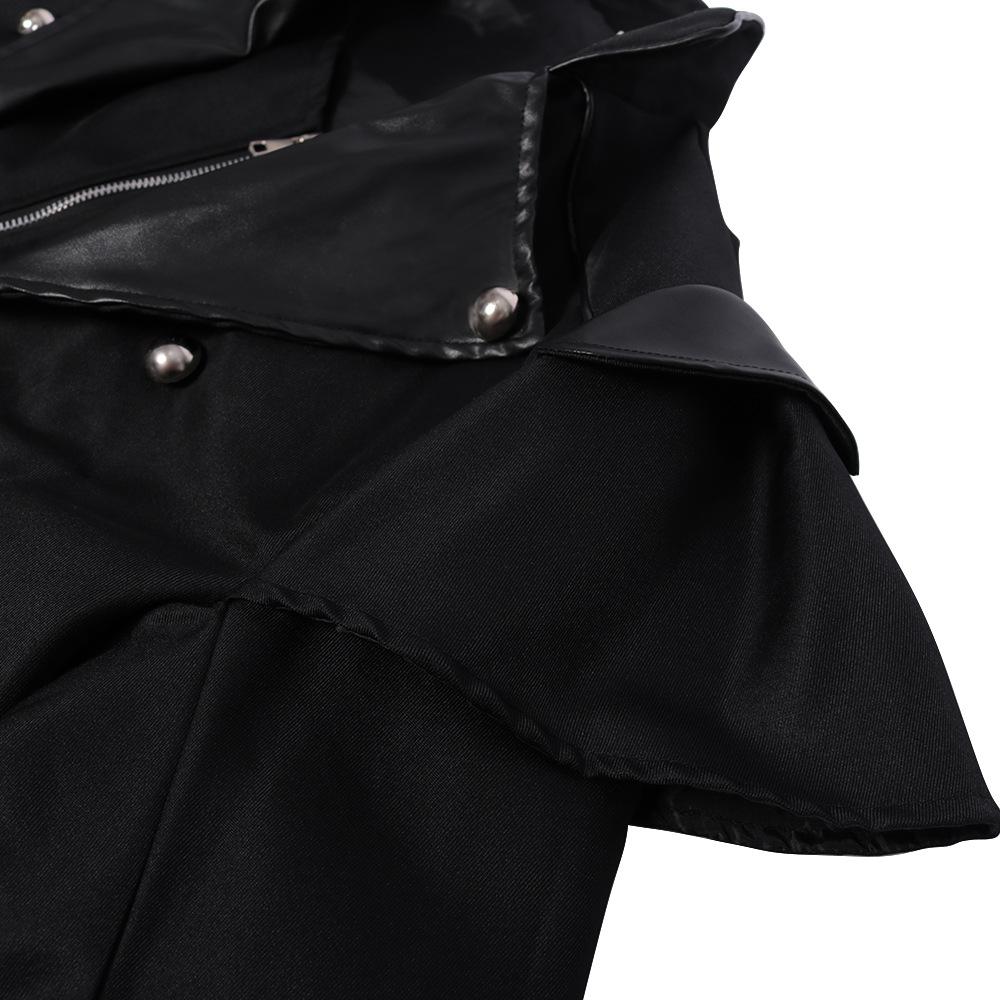 Halloween Mittelalterliche Wiederaufnahme der Arbeit Palast Bankett Kostüm Reißverschluss Split Lange Windjacke Bühnenkostüm