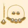 Women's Sparkling Gem Hair Chain & Earring Jewelry Set