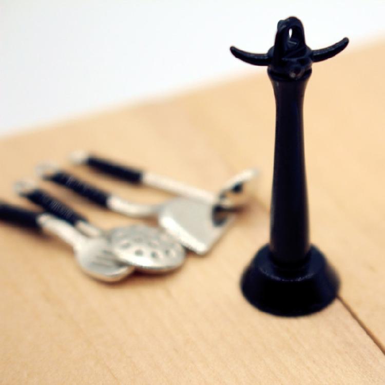 Safe Alloy Dollhouses Kitchen Utensils Miniature Shovel Spoon Realistic Standing Toy Accessory