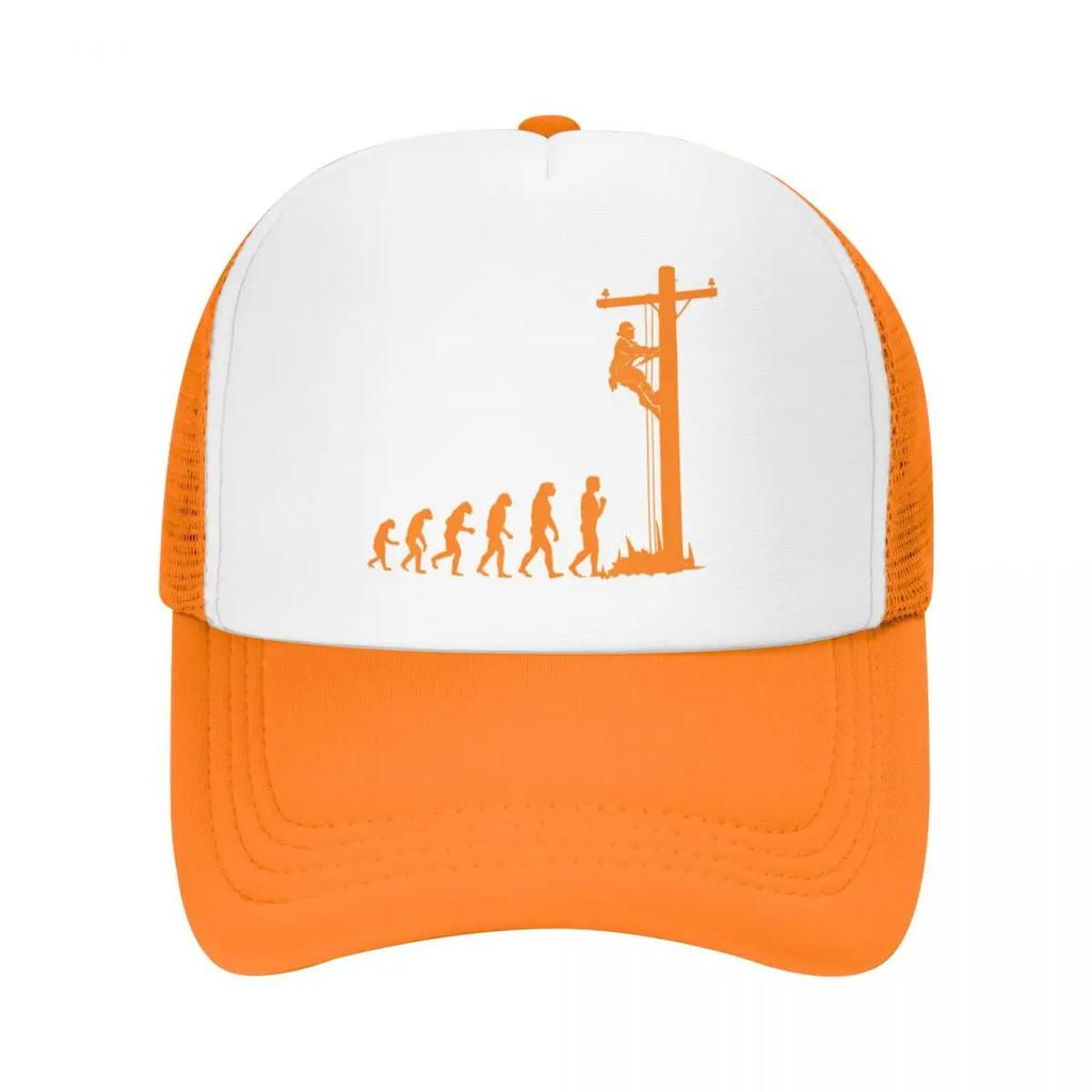 Cool Unique Evolution Of LineUnisex Baseball Cap Unisex Women Breathable Funny Electrician Gift Trucker Hat Outdoor Snapback Hats
