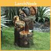 Squirrel And Duck Solar Water Fountain Resin Garden Decor For Patio And Lawn