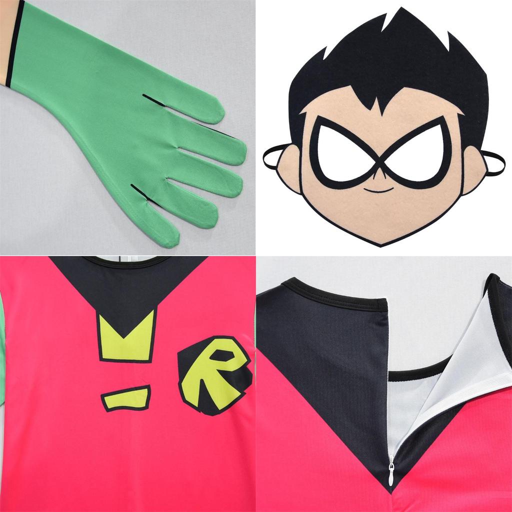 Anime Kostým Robin z Teen Titans pro chlapce Perfektní superhrdinská cosplay kombinéza**