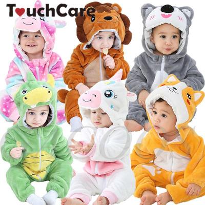 Baby Cartoon Strampler Neugeborenen Mit Kapuze Säuglingskleidung Jungen Mädchen Pyjamas Tier Onesie Overall Panda Kostüme Flanell Baby Strampler