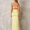 Fashion Temperament Spice Girl Satin Suspender Dress, Sexy Backless V-neck Slim and Thin Hip Dress Long Dress