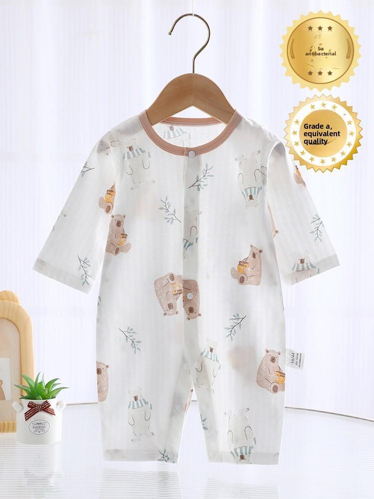 Baby Cotton Romper With Long Sleeves For Newborns Summer Safe Skinfriendly