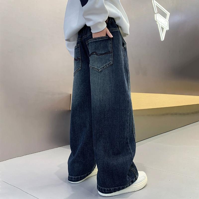 Chłopięce Jeansy Proste - Styl Koreański, Luźne Codzienne Spodnie Wiosenne (2026)
