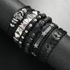 Vintage Gothic Stil Lederarmbänder Für Männer Mode Punk Cosplay Kreuz Stern Geflochtene Seilkette Lederarmbänder Geschenke