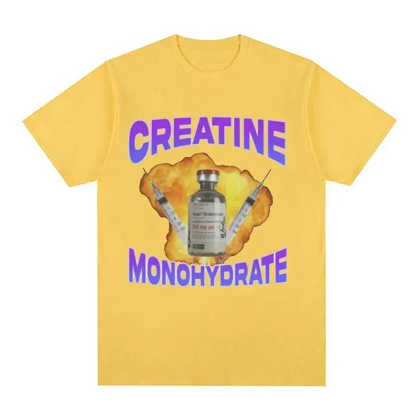 Creatină Monohidrat Grafică Meme Amuzantă Tricou Femei Bărbați Modă Tricouri Vintage cu Mânecă Scurtă Tricou Supradimensionat
