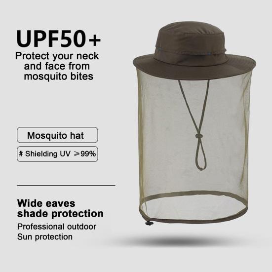 Cappello zanzariera per uomo donna a tesa larga protezione solare cappelli boonie con velo protezione a rete dagli insetti per pesca escursionismo