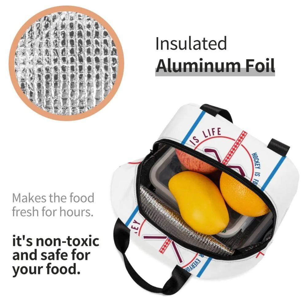 Hockey Is Life Rink Insulated Lunch Bag for Kids School Cooler Thermal Food Box Tote Portable Lunch Boxes Container