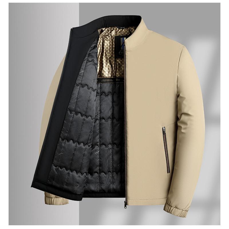 Autumn and Winter Jackets for Men Fashionable Business Casual Stand Collar Zipper Cardigan Tops