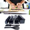 10pcs/set Sushi Making Kit Pro Japanese Specialty Food Molds Plastic with Rice Roll Mold Fork Spatula Black for Cooking Picnics