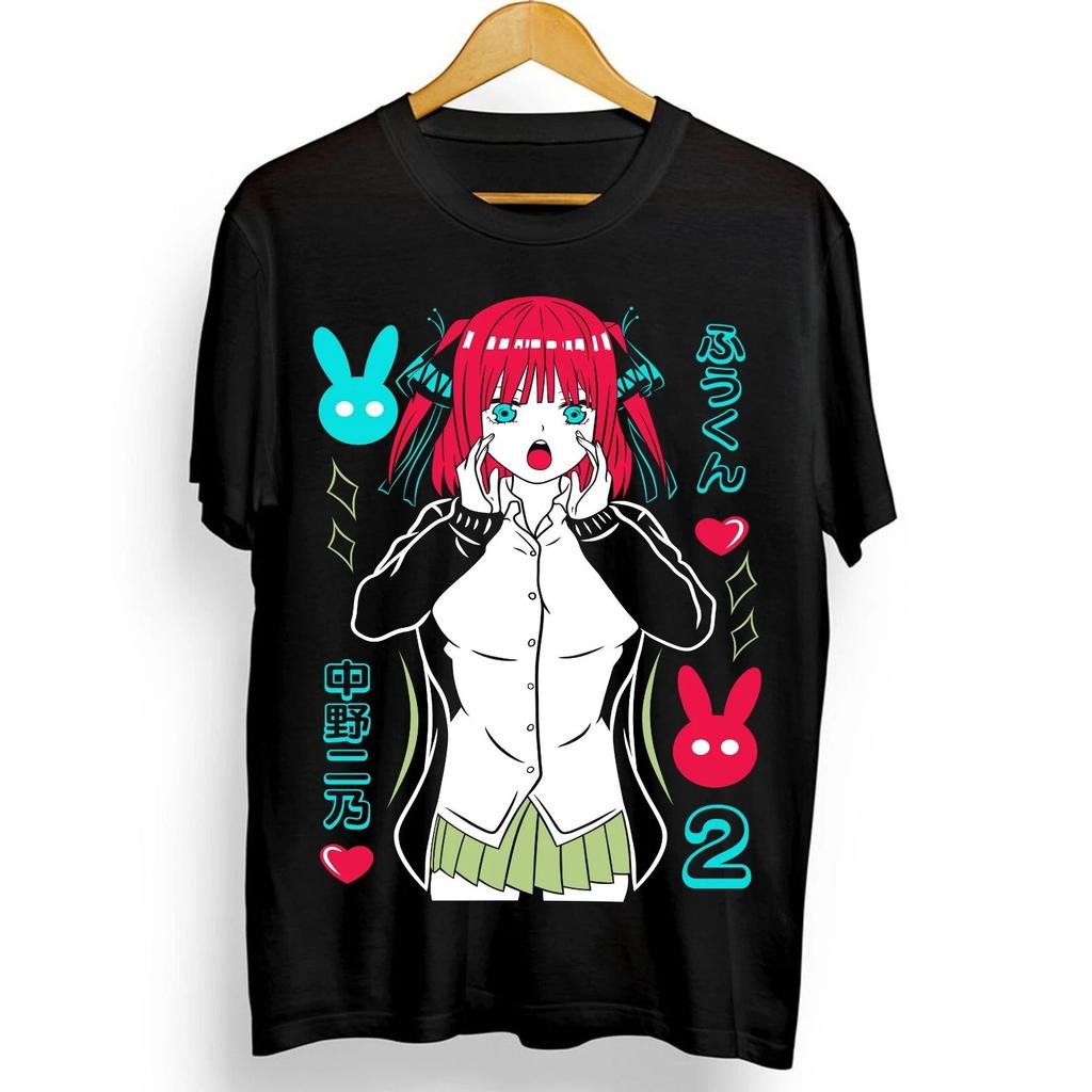 2026 Nino Nakano Tshirt Waifu Hot Nakano Nino 5toubun No Hanayome Gift Shirt Womens Round Neck Short Sleeve