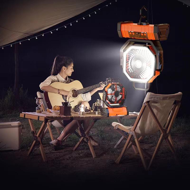 Cross-Border Multifunctional Rechargeable Oscillating Fan & LED Camping Light
