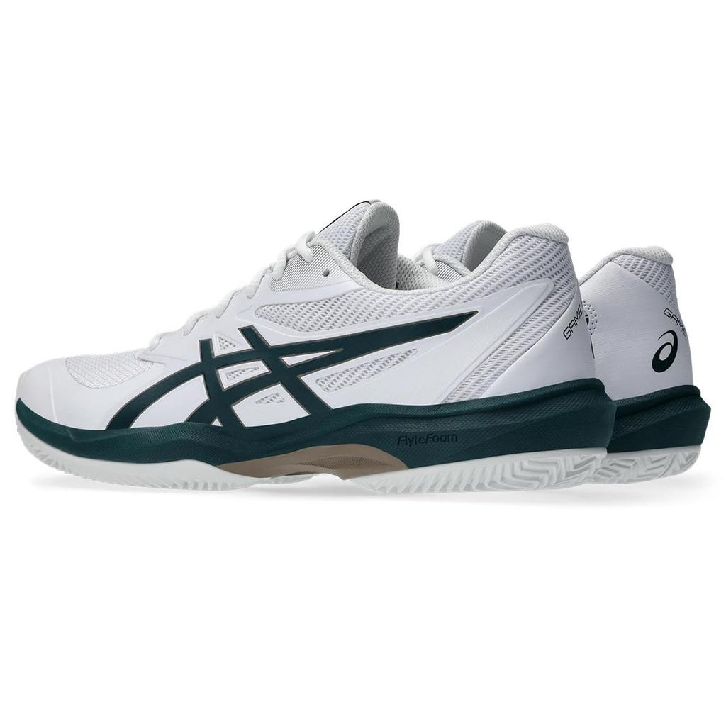Asics GAME FF Tennis Size 100 Size 2E CLAY/OC Shoes, 1041A490, Men's, (White/Saxon Green), 25.0 Cm,