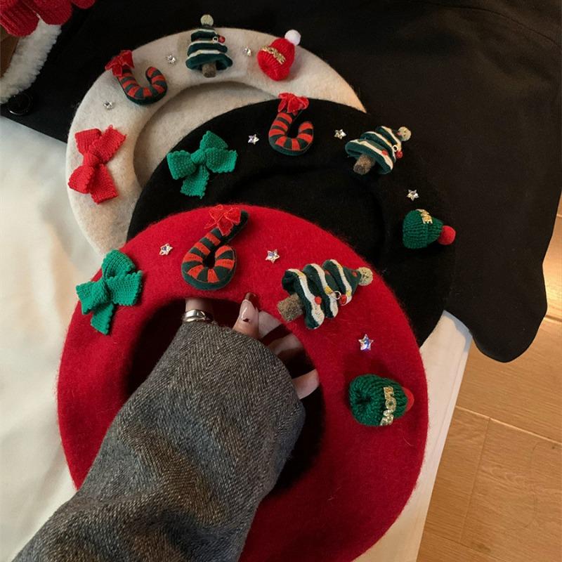 2025 Practical Red New Fashion  Hot Selling Trend Beret Hat Women Popular Winter Warm High Quality Gifts