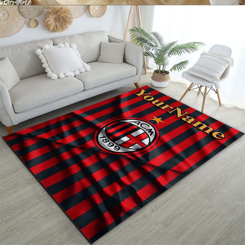 Ac Milan Personalized Name Floor Mat Perfect for Outdoor Decorate room Entryway Living Rooms Antislip Carpet Anime Office Decor