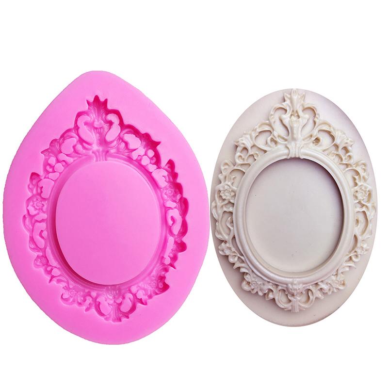 Moule à Fondant en Silicone Cadre 3D Décoration de Gâteau Chocolat Moule de Cuisson Fad