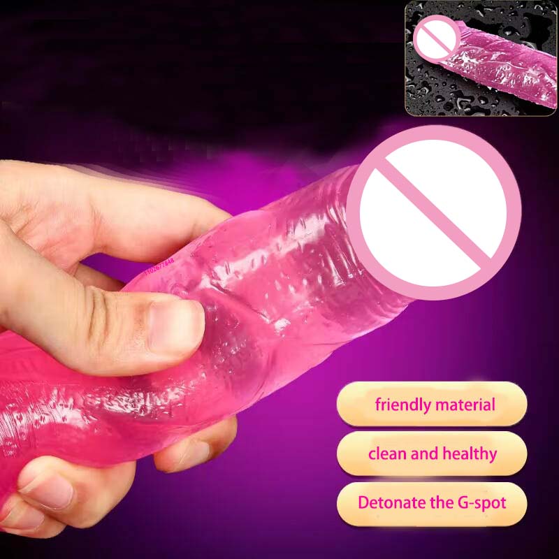 New  Female penis masturbation 6 Sizes Dildos Erotic Jelly Dildo Artificial Penis  Suction Cup Dick Erotic Anal Gode Sex Toy