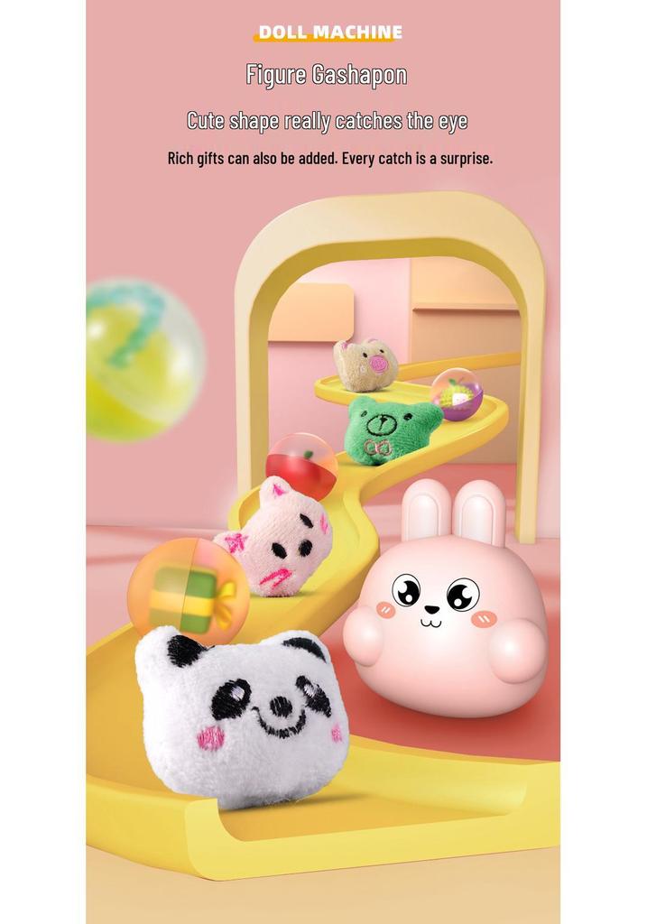 Large Cartoon Rabbit Claw Machine for Kids' Pretend Play - Plush Grab Gashapon Toy.