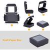 20pcs Paper Candy Boxes Bakery Box with PVC Clear Window for Party Wedding Baby Shower Square Black 9.5x9.5x3.5cm