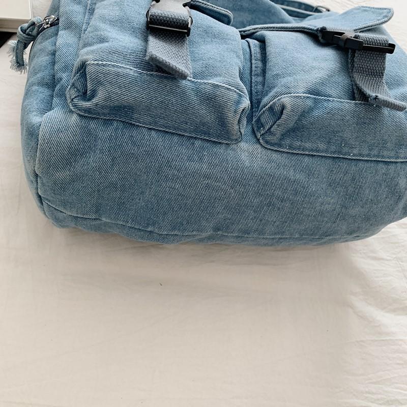Damen Vintage Pendlertasche Große Kapazität Denim Umhängetasche