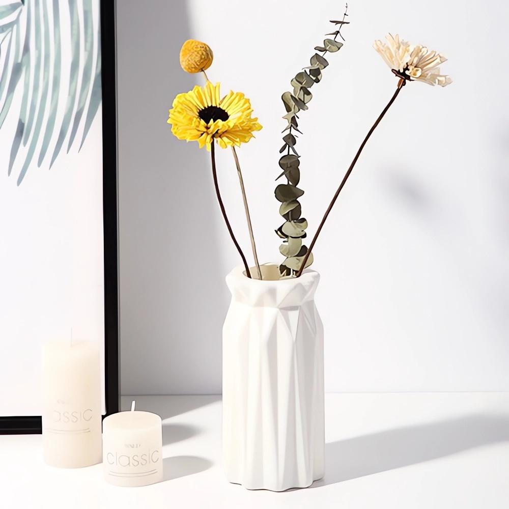 

Nordic Plastic Vase Simple Small Fresh Flower Pot Storage Bottle For Flowers Living Room Modern Home Decorations Ornaments