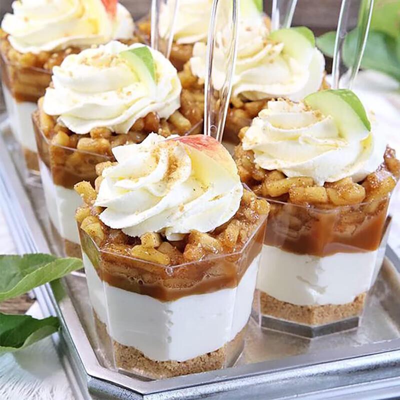 Disposable Hexagonal Dessert Cups with Spoons