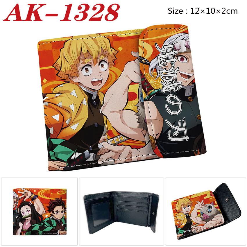 Demon Slayer Wallet Anime Bi-Fold PU Snap Short Purse Portable Card Holder Tanjiro Nezuko
