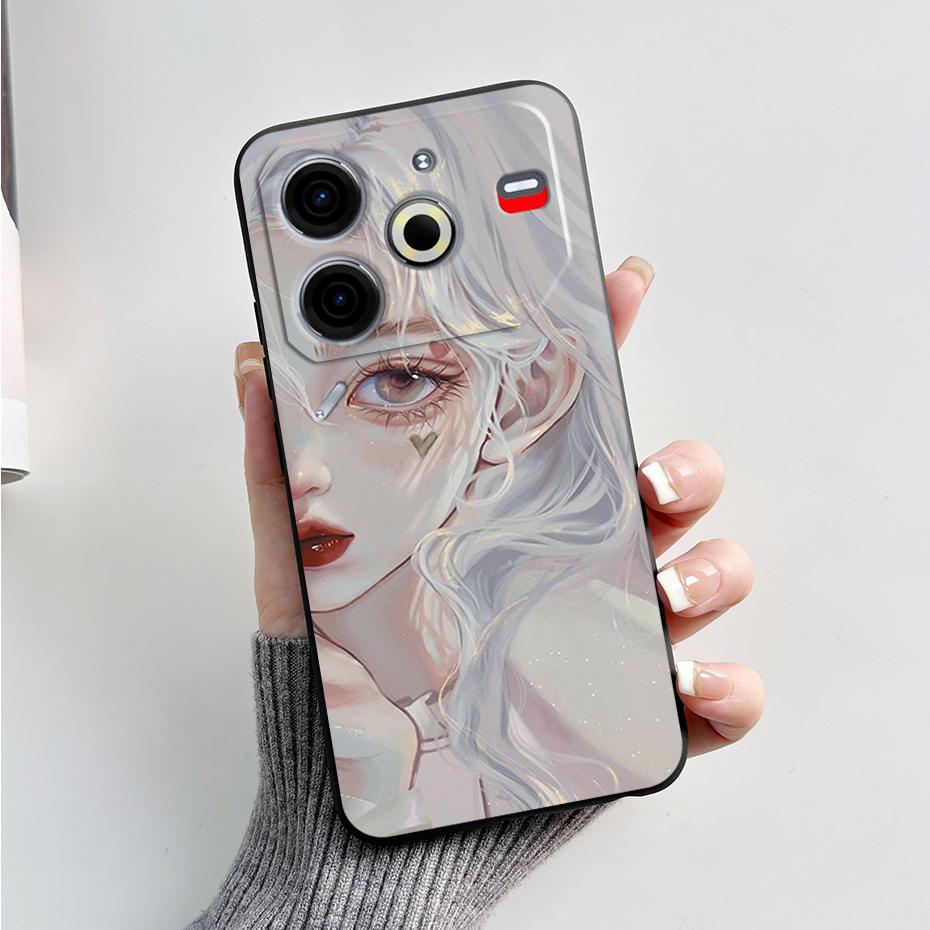 6.78" For Tecno Pova 6 Neo Case Pova6 Neo Back Cover Stylish Pattern Black Silicone Soft Phone Cases For Tecno Pova 6 Neo Fundas