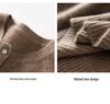Autumn/Winter Women's Cashmere Knit Slimming Round Neck Button Sweater