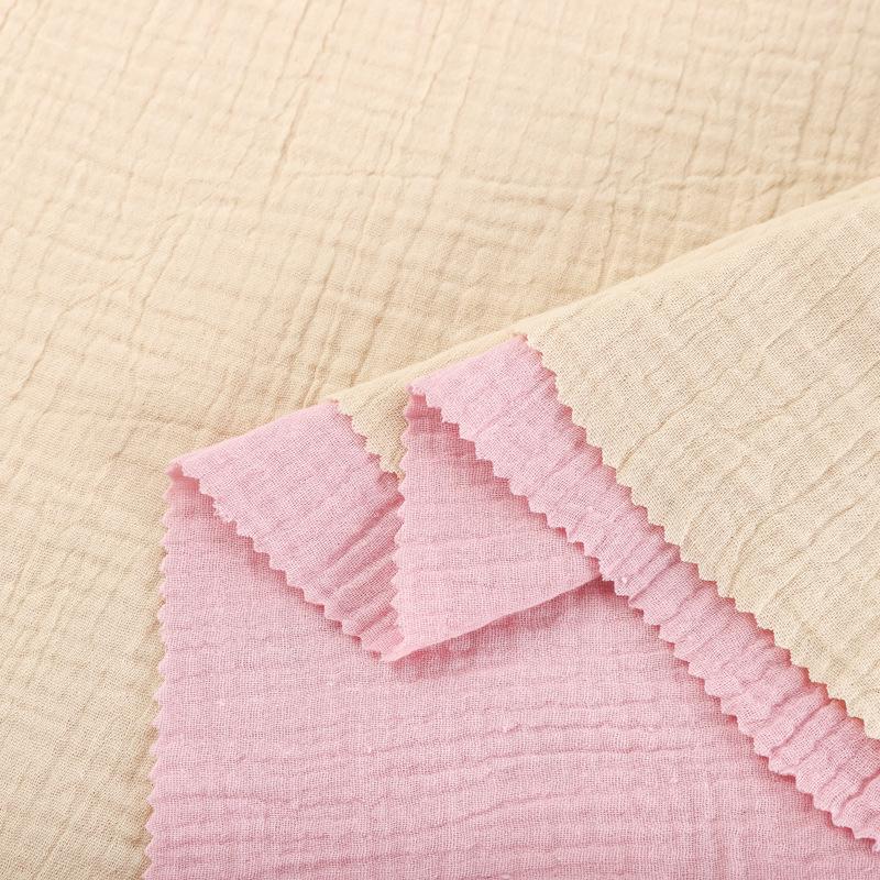 Double Layer Pure Cotton Gauze Crepe Fabric for Postpartum Pajamas and Home Wear