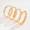 4Pcs/Set Gold Silver Geometric Wide Bangles Waterproof Smooth Multilayer Bracelet  Female Lady Girl