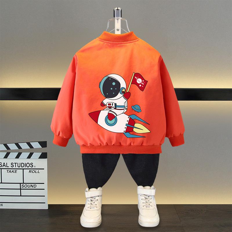 Spring Autumn Baby Boys and Girls Jacket Fashion Cartoon Bear Pattern Kids Windbreaker Coats For Children Outerwear Clothing 2-12Year