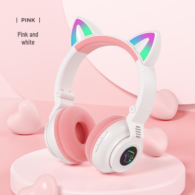 

Очаровательная Bluetooth-гарнитура с кошачьими ушками: Беспроводные, совместимые с Android и Apple, идеально подходят для спорта и игр. STN26 розовый/белый