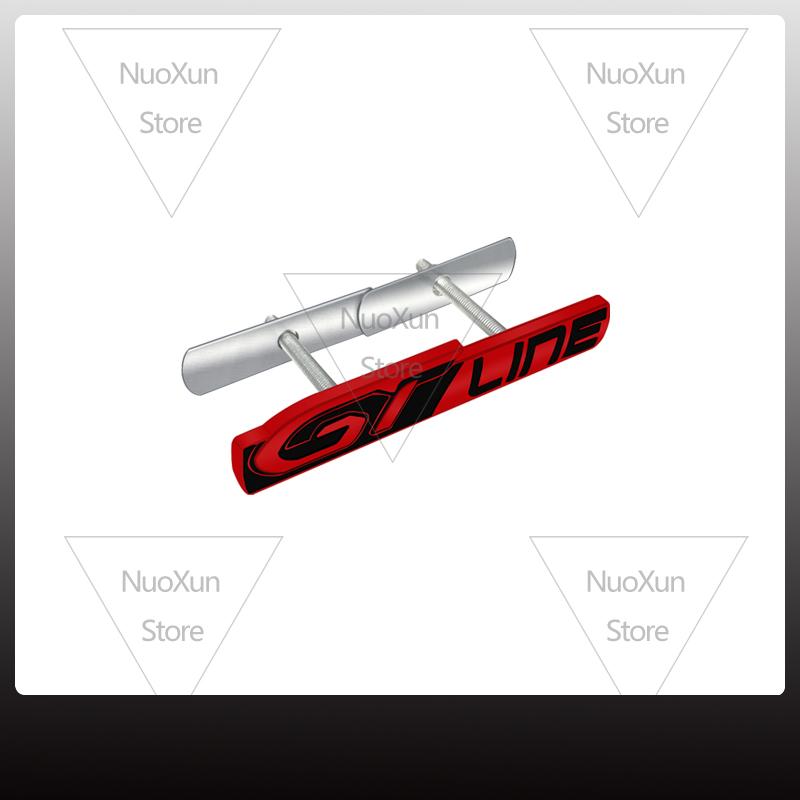 1x GT LINE Car Grille Badge Sticker For Citroen Peugeot 2008 208 3008 308 RCZr 206 207 Dacia Logo Metal Trunk Emblem Accessories ENH5